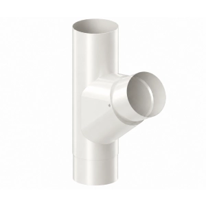 Trójnik rury spustowej KROP STAL Ø90 mm – biały RAL 9010